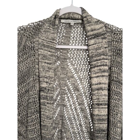 𝅺Womens M Boho Open Knit Oversized Dolman Short Sleeve Cardigan Travel - Picture 3 of 9